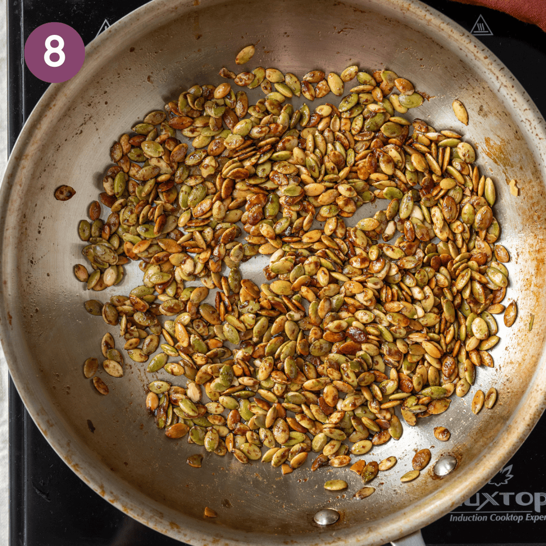 pumpkin crunch in pan after being cooked.