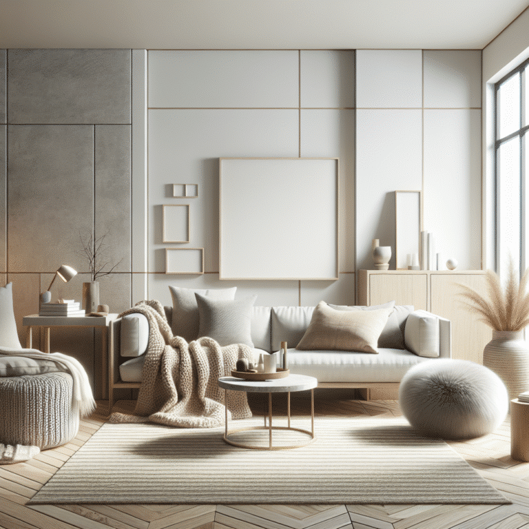 Combining Textures in Minimalist Living Room Decor