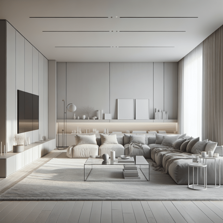 creating a versatile minimalist living room for entertaining.