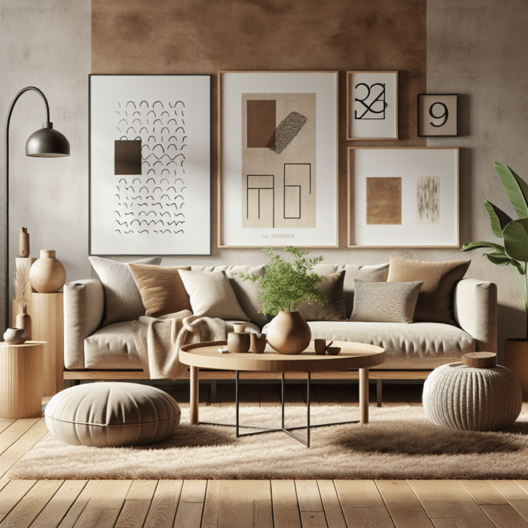 cozy minimalist living room textiles and accessories