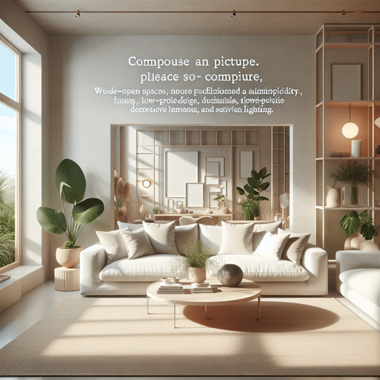 creating a serene minimalist living room ambiance