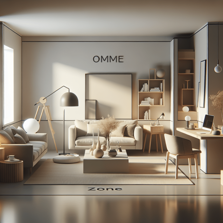 creating zones in a minimalist living room